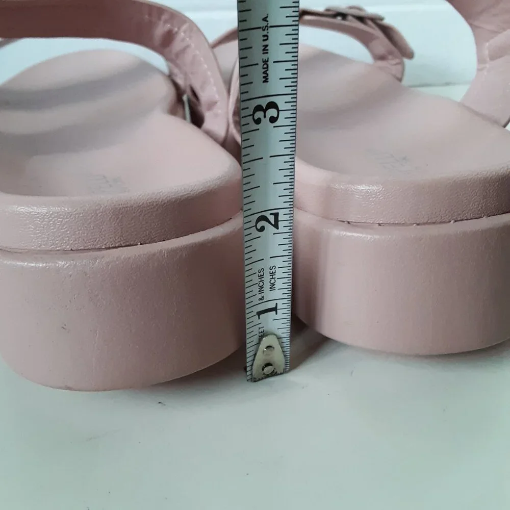 Platform Sandal size 11M Women's Pale Pink Color Faux Leather